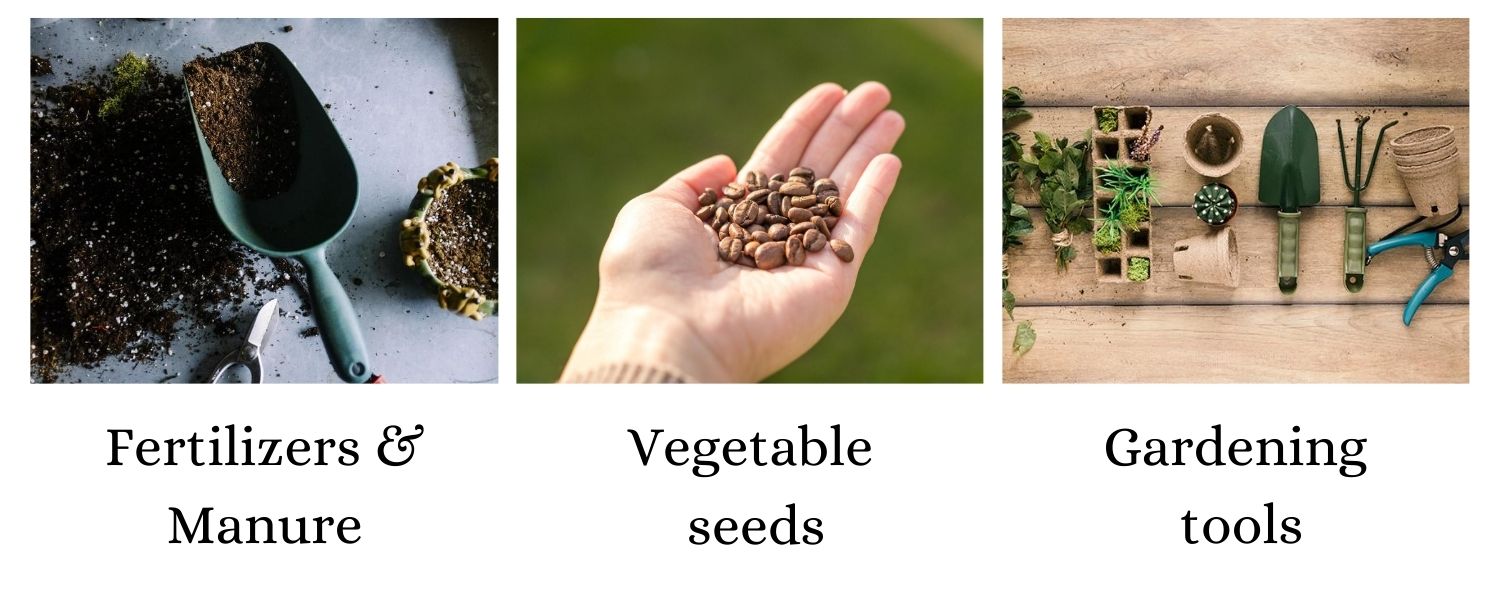 Vegetable Seeds, Gardening tools, Manure at Nursery Nisarga