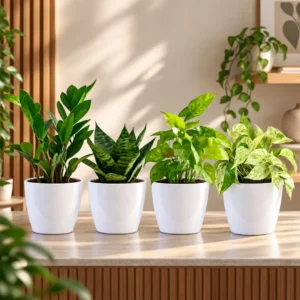 Buy Festive Home Decor Indoor Plants with Pots (Pack of 4) From Nursery Nisarga